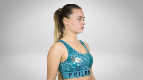 sport bh dames FLAMINGO TURQUOISE SPORT BRA